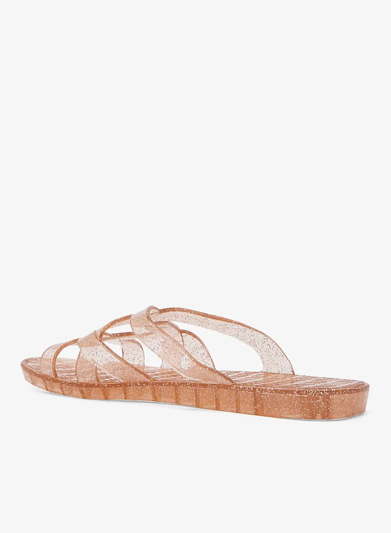 جينجر Jelly Strap Detail Flats